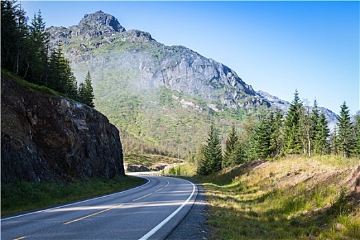 景色,道路,漂亮,山,挪威