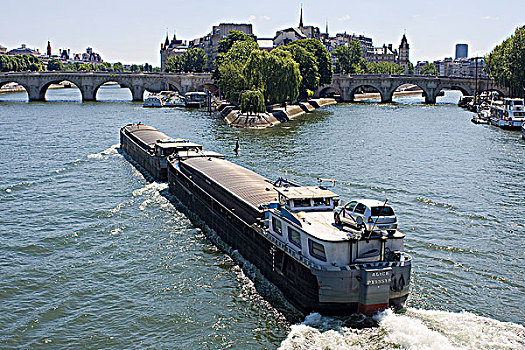 法国,巴黎,驳船,塞纳河