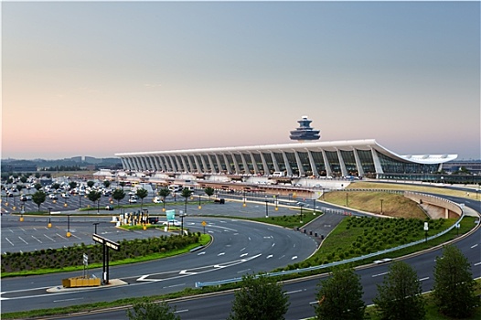 机场,黎明,靠近,华盛顿特区