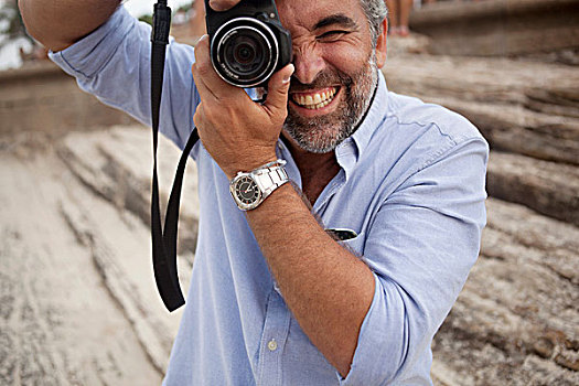 男性,头像,摄影师,数码,单反相机,伊帕内玛海滩,里约热内卢,巴西