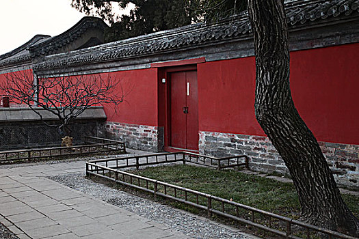 红色,墙壁,颐和园,中国,北京,全景,风景,地标,传统