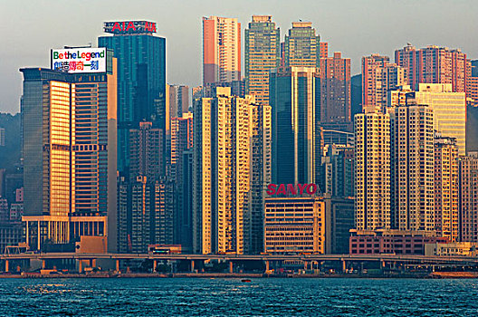 九龙,摩天大楼,香港岛,香港,中国,亚洲