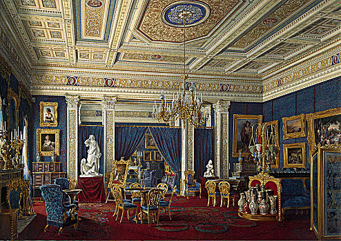 蓝色,客厅,宫殿,圣彼得堡,艺术家