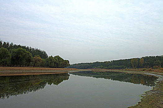 大河河流温榆河河畔水面