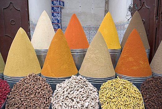 调味品,市场,地区,马拉喀什,摩洛哥