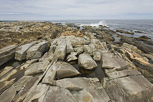 岩石,小湾,西部,头部,利物浦,新斯科舍省,加拿大
