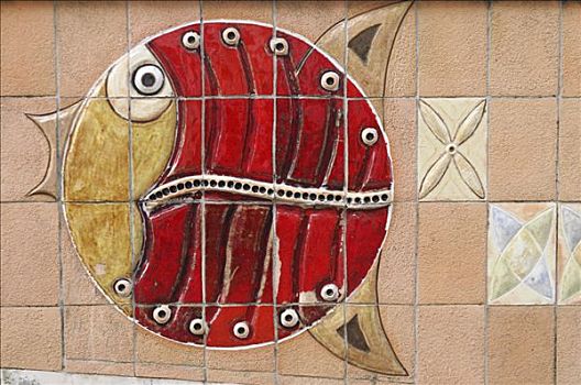 鱼,镶嵌图案,阿威罗,北方,葡萄牙,欧洲