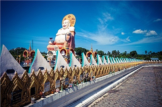 微笑,佛像,苏梅岛,泰国
