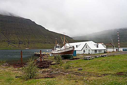 船,渔村,冰岛
