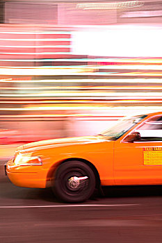 出租车,动感,模糊,新,约克,城市