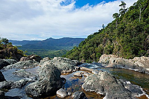 瀑布,东海岸,格朗德特尔,新喀里多尼亚,南太平洋