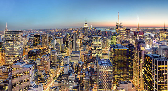 纽约,曼哈顿,市区,天际线
