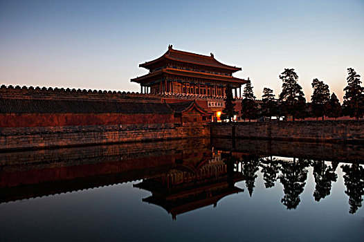 护城河,大门,神圣,故宫,北京,中国