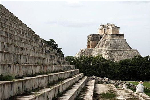 巫师金字塔,玛雅,遗迹,乌斯马尔,尤卡坦半岛,墨西哥