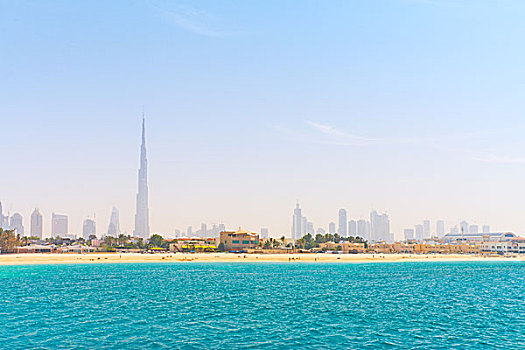 迪拜,漂亮,海滩,海洋