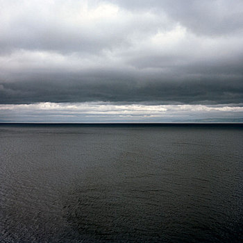 暗色,海洋,地平线,郁闷,云,苏格兰
