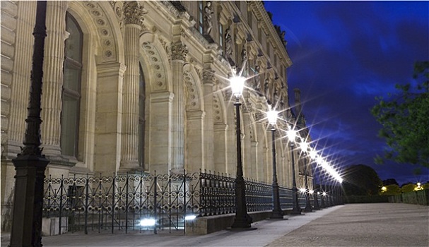 路灯,卢浮宫,巴黎,法国