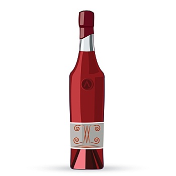 瓶子,桃红葡萄酒,矢量,插画