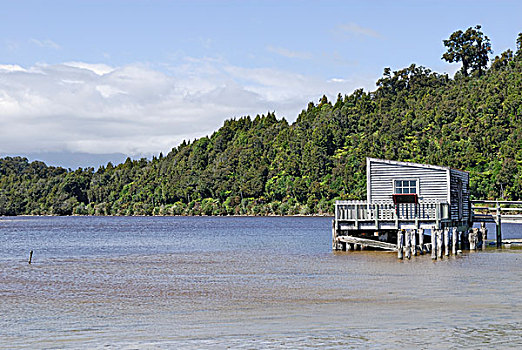 码头,泻湖,西海岸,塔斯曼海,南岛,新西兰