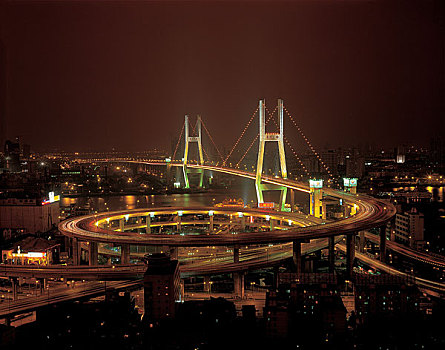 上海,桥,夜晚