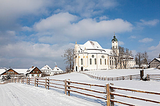 朝圣教堂,维斯,靠近,巴伐利亚,世界遗产,德国