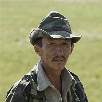 男人,肖像,哈萨克斯坦
