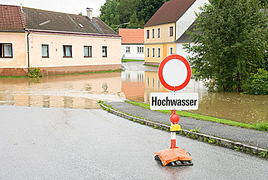 正面,洪水,道路,下奥地利州,奥地利,欧洲