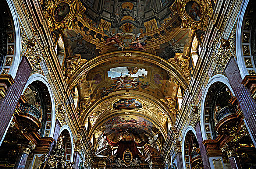 拱形,天花板,创作,远景,错觉,教堂,维也纳,奥地利,欧洲