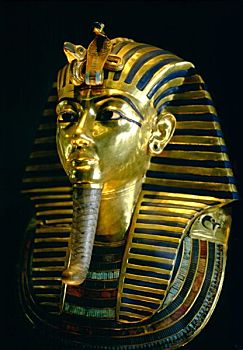 著名,金色,面具,图坦卡蒙,展示,埃及博物馆,开罗,埃及,非洲