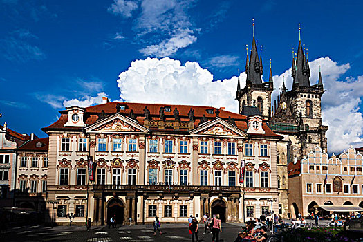 泰恩教堂,宫殿,老城广场,老城,布拉格,捷克共和国