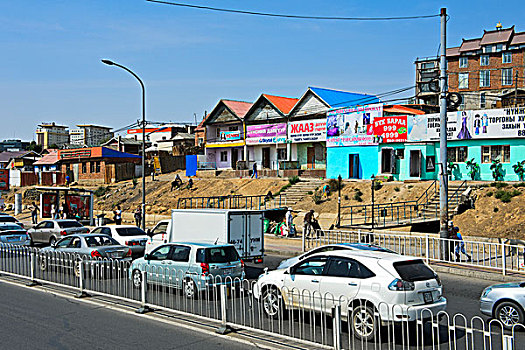 住宅,区域,简单,房子,乌兰巴托,蒙古,亚洲