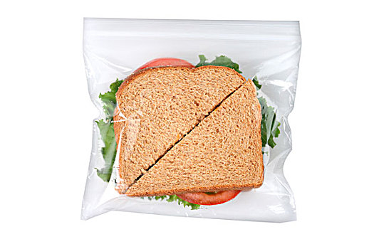 三明治,塑料制品,包,抠像,白色,背景