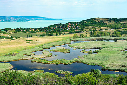 风景,巴拉顿湖,蒂哈尼,半岛,匈牙利