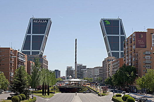 塔楼,大门,欧洲,相似,写字楼,马德里,西班牙