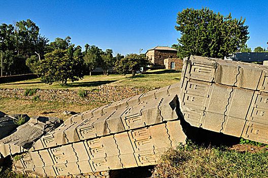 破损,石碑,阿克苏姆,世界遗产,埃塞俄比亚,非洲