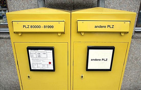 黄色,邮箱,德国邮政
