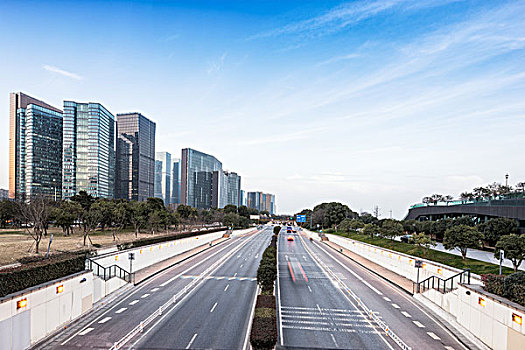 交通,途中,现代建筑,杭州