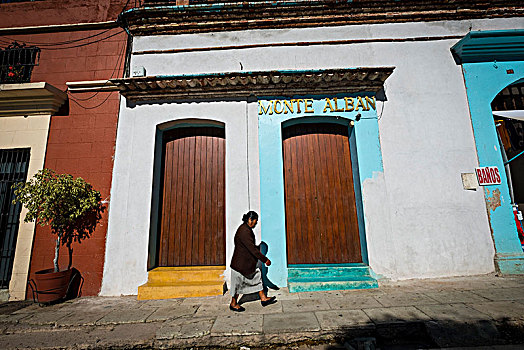 女人,街道,市区,瓦哈卡,墨西哥
