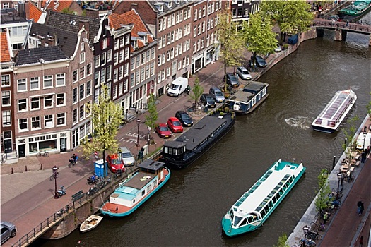 城市,阿姆斯特丹,荷兰,俯视