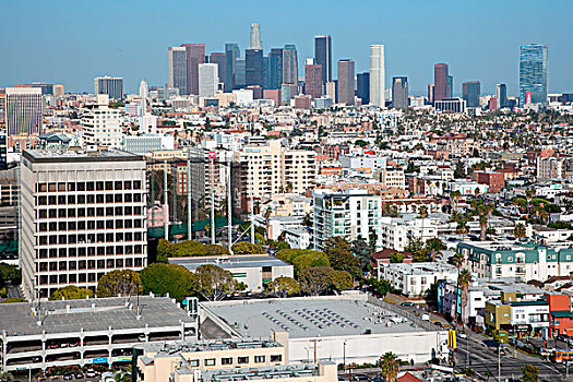 俯视,洛杉矶,天际线