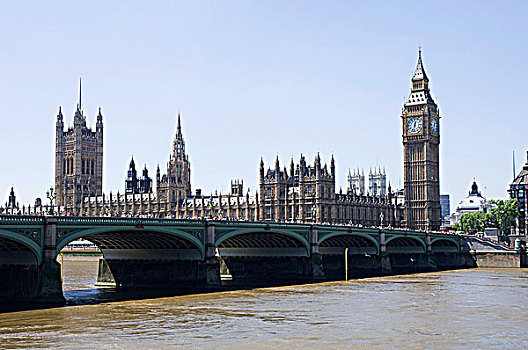 钟楼,水岸,大本钟,议会大厦,泰晤士河,威斯敏斯特,伦敦,英格兰
