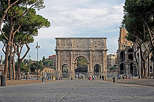 君士坦丁凯旋门,古罗马广场,罗马,意大利,欧洲
