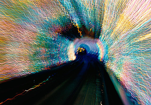 彩色,隧道,动态