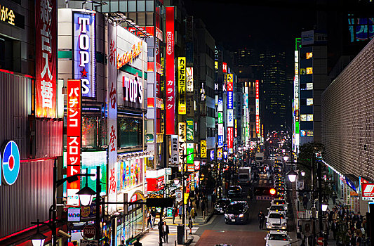 风景,街道,光亮,广告,商店,餐馆,酒吧,夜景,东京,日本,亚洲