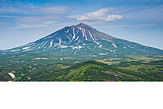 火山,湖,堪察加半岛,俄罗斯
