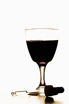 滴管,卧,正面,玻璃杯,红酒