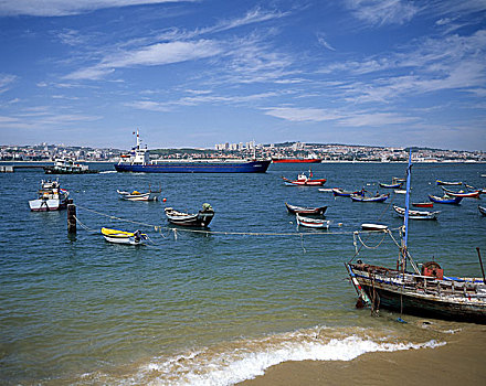 葡萄牙,里斯本,捕鱼者,船,货物,河