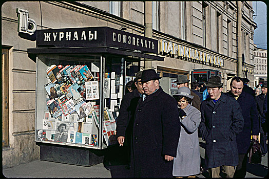街景,展望,列宁格勒,彼得斯堡,人,街道,苏联,历史