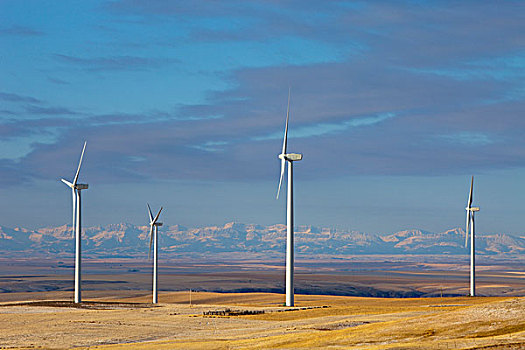 风车,涡轮,日出,靠近,蒙大拿