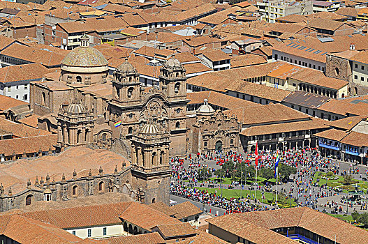 秘鲁,库斯科市,城市,广场,阿玛斯,大教堂